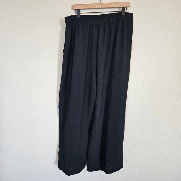 Pull On Wide Leg Pants Black Plus Size 3x Work Office Neutral Casual - Picture 2 of 9